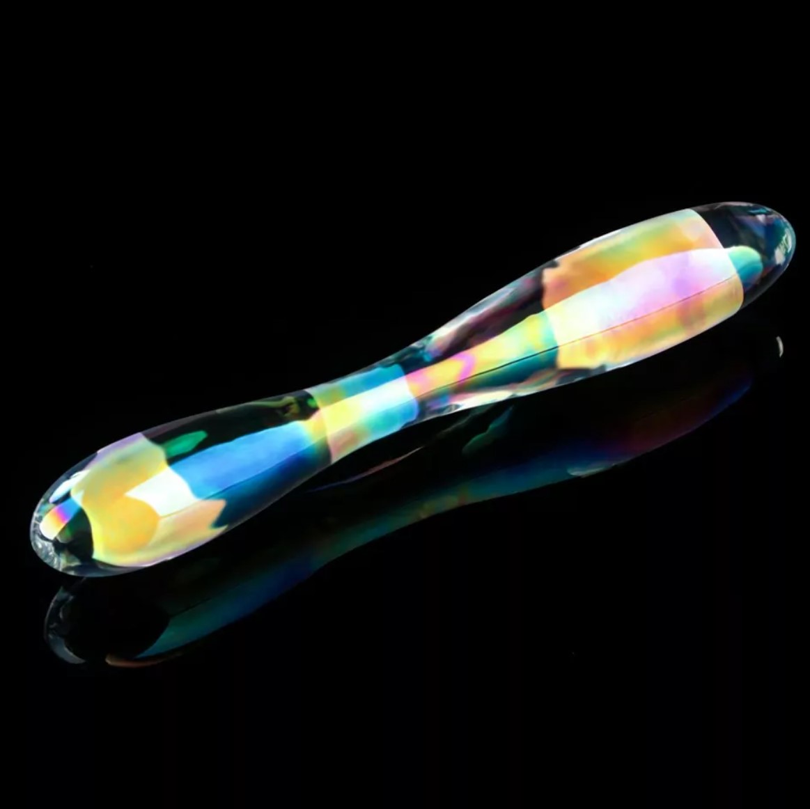 Dildo Dublu Twilight Gleam Double Delight, Sticla, 23.2 cm, #3, Erotic24.ro