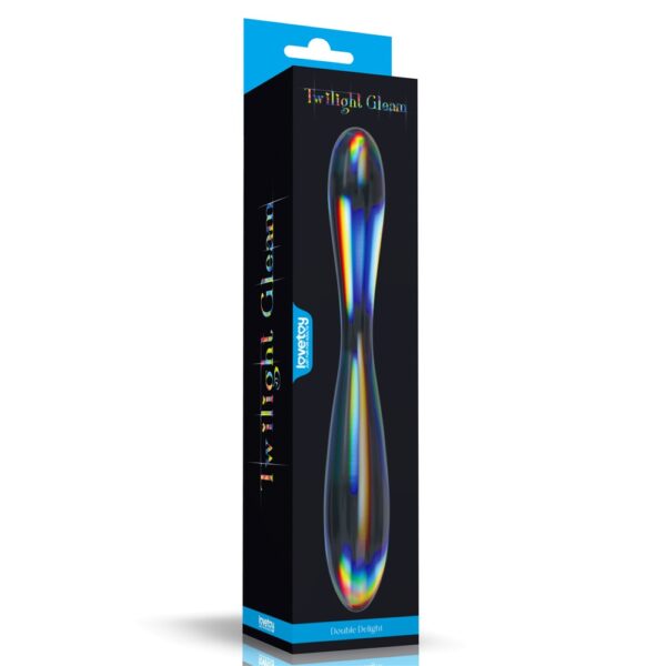 Dildo Dublu Twilight Gleam Double Delight, Sticla, 23.2 cm, #7, Erotic24.ro