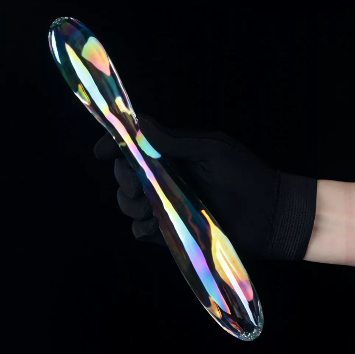 Dildo Dublu Twilight Gleam Double Delight, Sticla, 23.2 cm, #4, Erotic24.ro