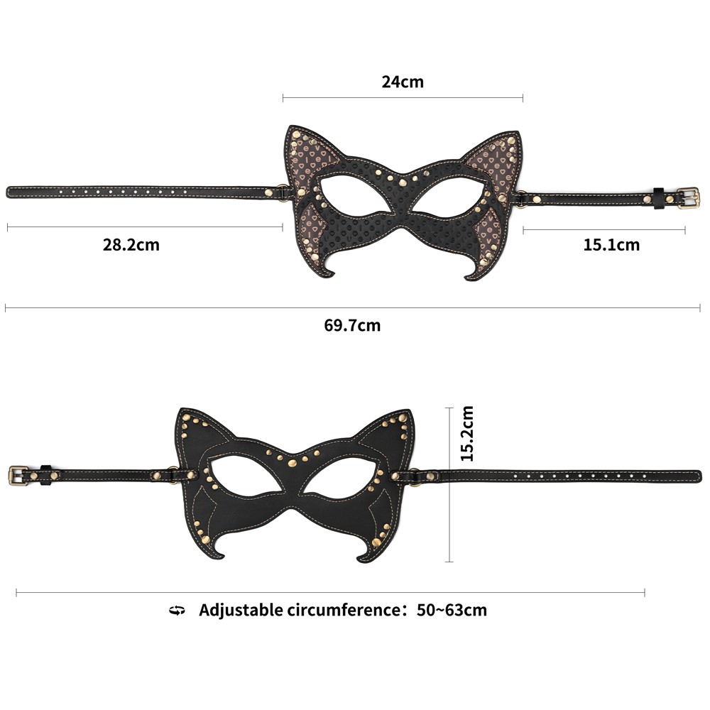 Masca Sexy Rebellion Reign Cat Mask, Negru/Maro, #8, Erotic24.ro