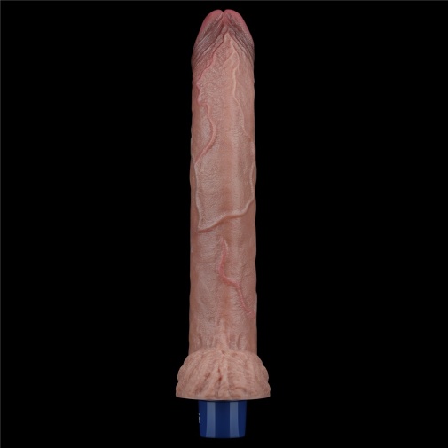 Vibrator Realist Real Softee, 10 Moduri Vibratii, Silicon Platinat, USB, Maro, 28 cm, Nr. 4, Erotic24.ro