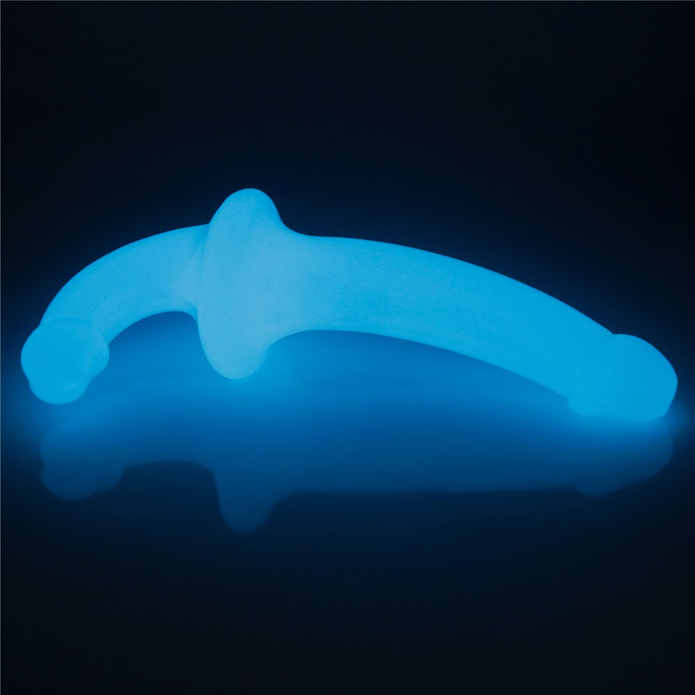 Strap-On Strapless Lumino Play Glow in the Dark, TPE, Alb, 26 cm, #7, Erotic24.ro