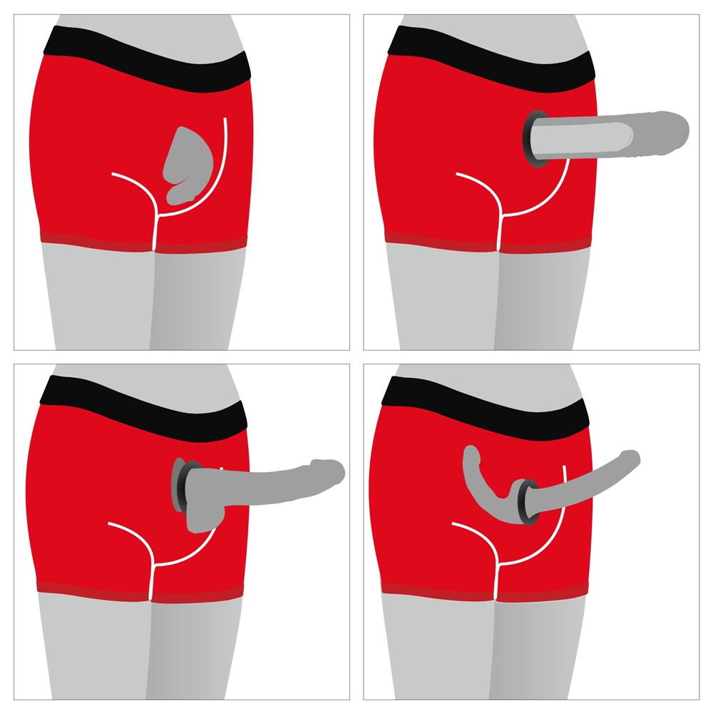 Boxeri Chic Strap-On Ingen Unisex, Wetlook, Rosu, XS/S, #11, Erotic24.ro