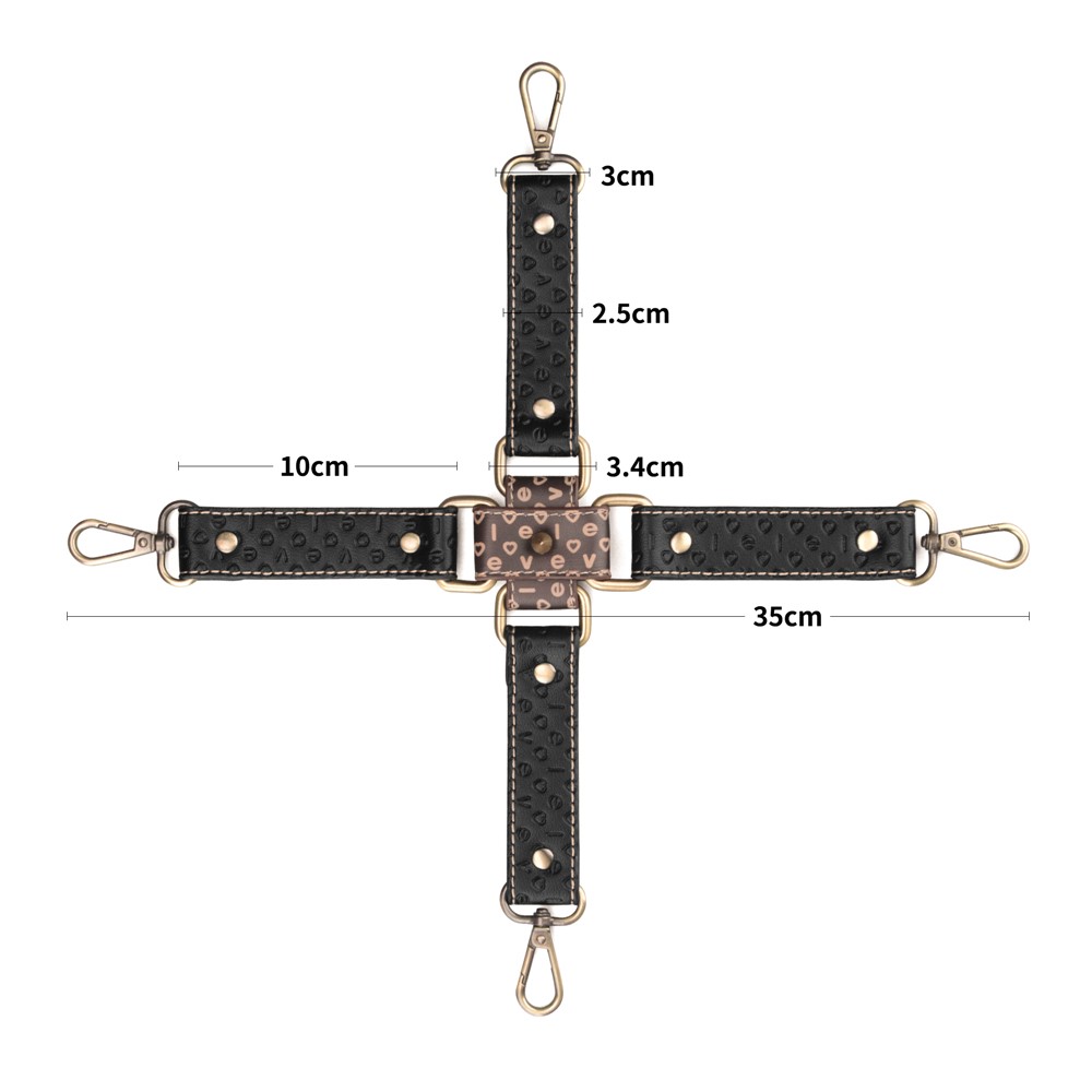 Set Constrangere, 3 Piese, Rebellion Reign Hogtie, Negru/Maro, Nr. 10, Erotic24.ro