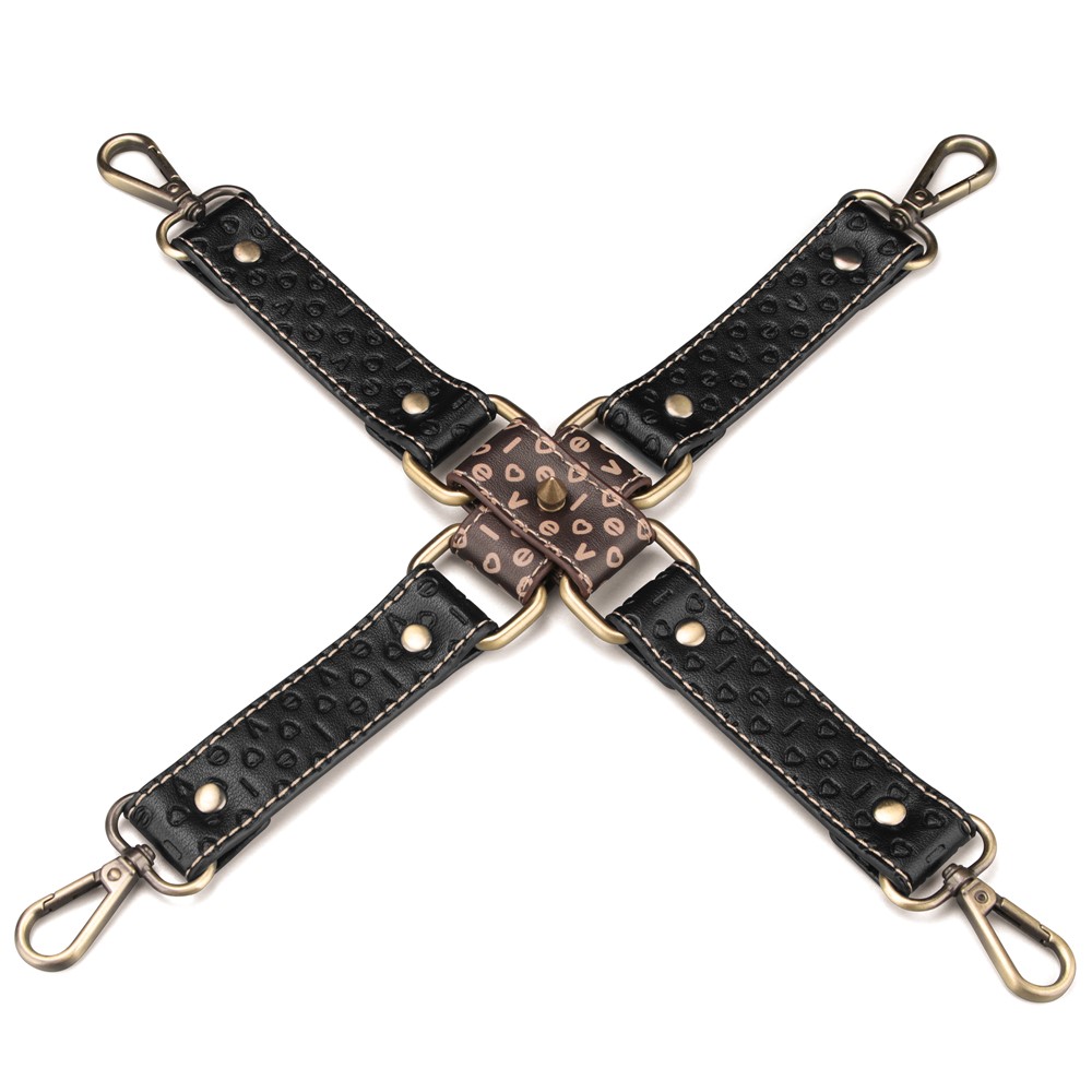 Set Constrangere, 3 Piese, Rebellion Reign Hogtie, Negru/Maro, Nr. 4, Erotic24.ro