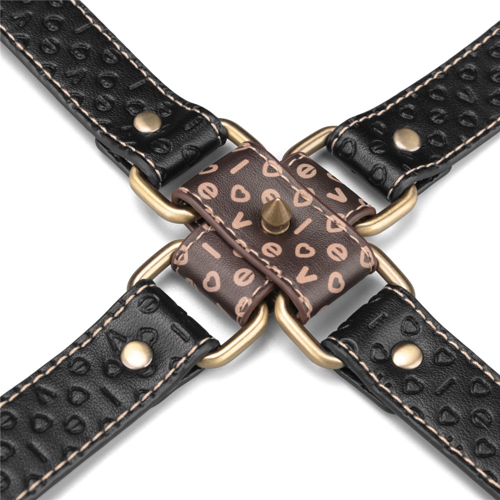 Set Constrangere, 3 Piese, Rebellion Reign Hogtie, Negru/Maro, Nr. 5, Erotic24.ro