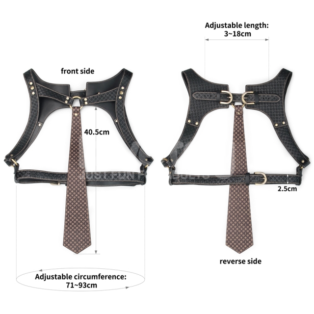 Harness Full Body Rebellion Reign, Negru/Maro, #3, Erotic24.ro