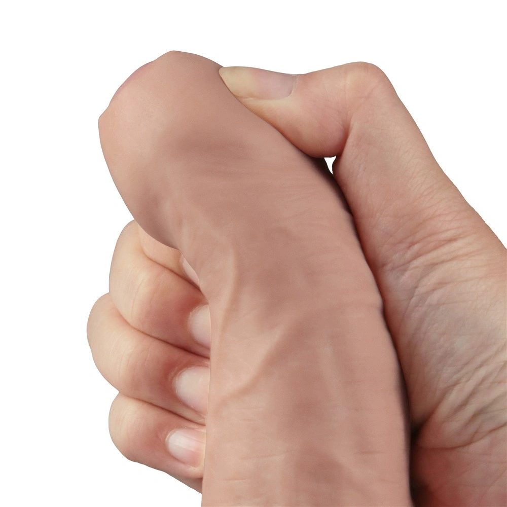 Vibrator Realist REAL SOFTEE,  10 Moduri Vibratii, TPE, Natural, 22.6 cm, #7, Erotic24.ro