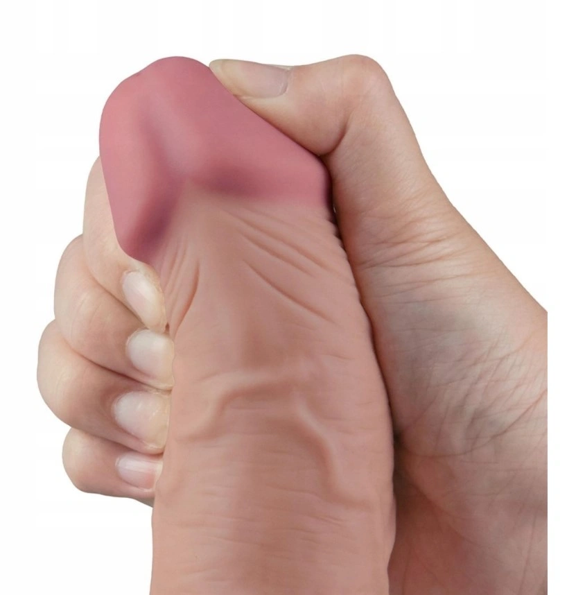 Vibrator Realist REAL SOFTEE,  10 Moduri Vibratii, TPE, Natural, 23.7 cm, #5, Erotic24.ro