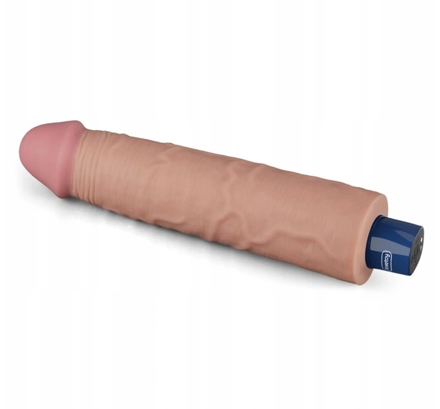 Vibrator Realist REAL SOFTEE,  10 Moduri Vibratii, TPE, Natural, 23.7 cm, #2, Erotic24.ro