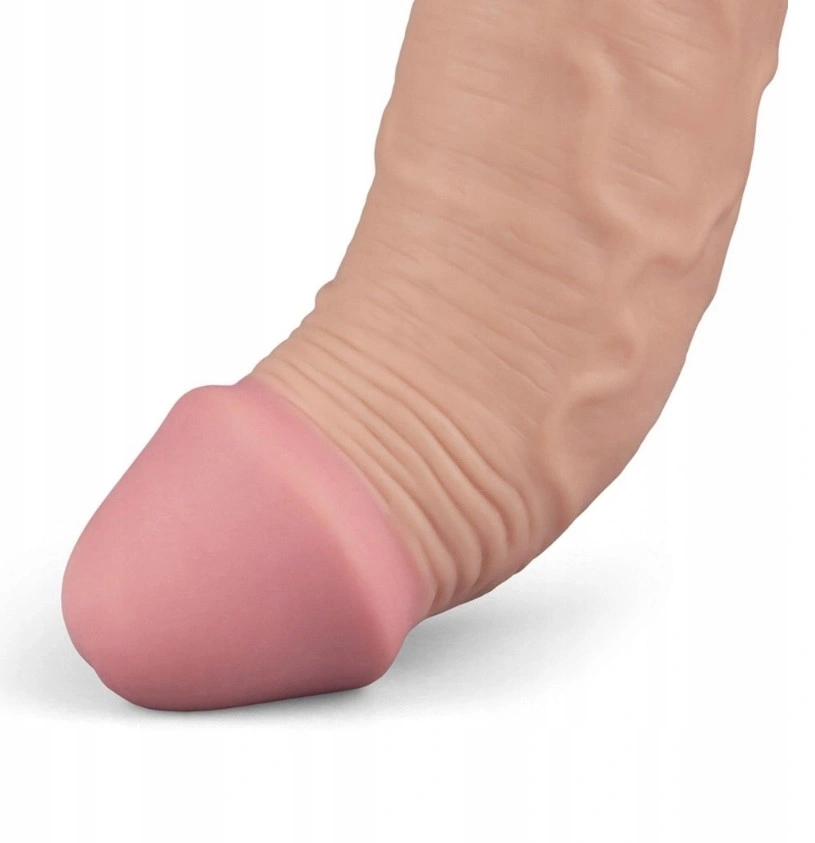 Vibrator Realist REAL SOFTEE,  10 Moduri Vibratii, TPE, Natural, 23.7 cm, #4, Erotic24.ro