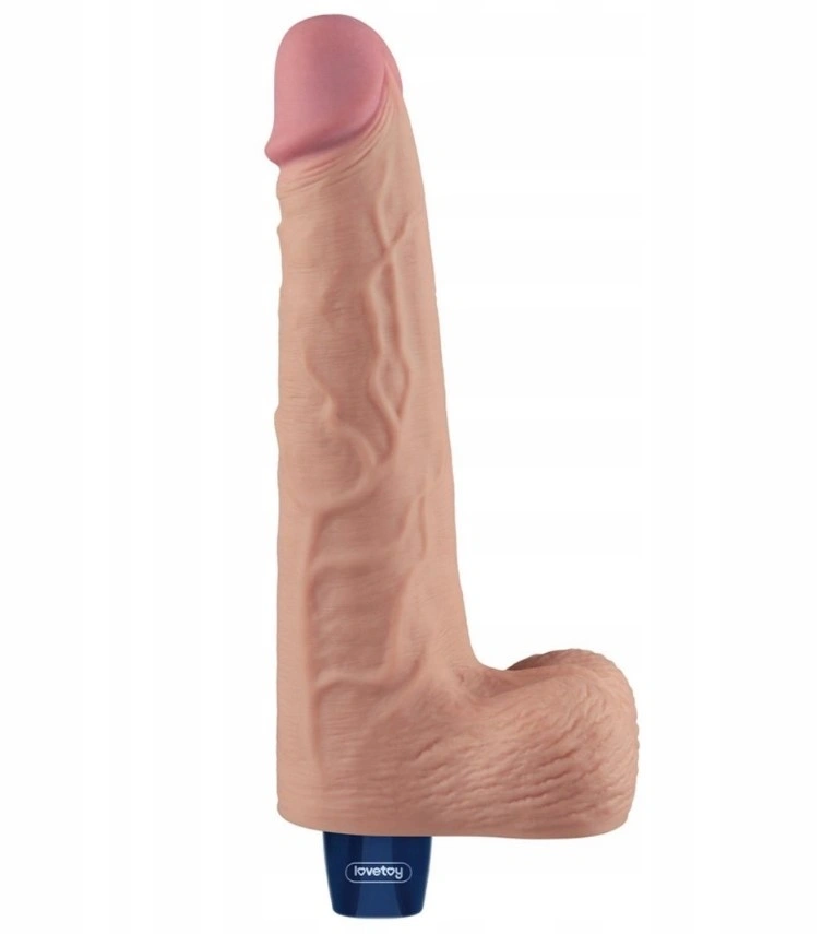 Vibrator Realist REAL SOFTEE,  10 Moduri Vibratii, TPE, Natural, 25.3 cm, #2, Erotic24.ro