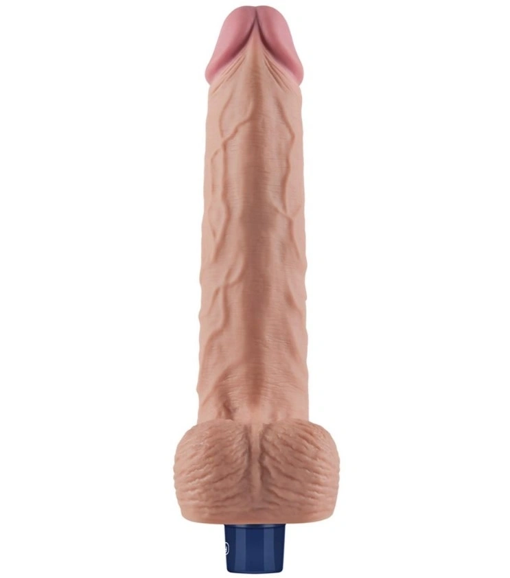 Vibrator Realist REAL SOFTEE,  10 Moduri Vibratii, TPE, Natural, 25.3 cm, #3, Erotic24.ro