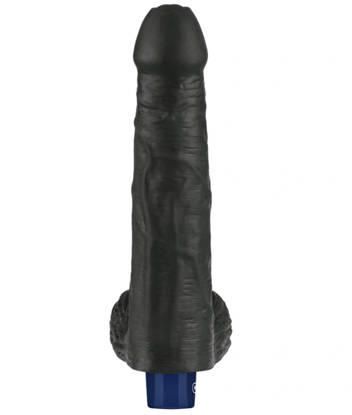 Vibrator Realist REAL SOFTEE,  10 Moduri Vibratii, TPE, Negru, 22.6 cm, #4, Erotic24.ro