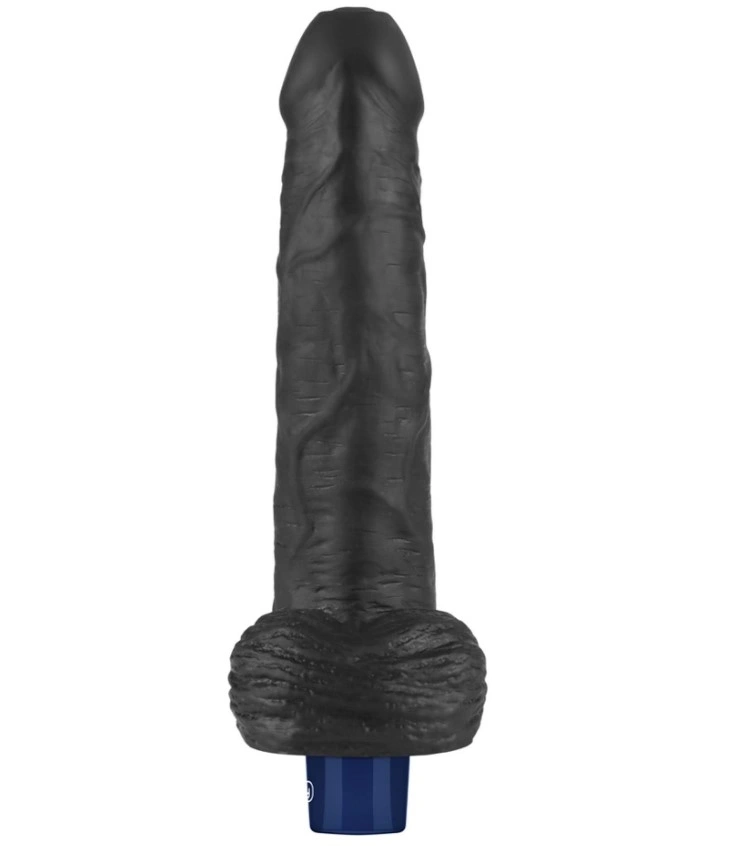 Vibrator Realist REAL SOFTEE,  10 Moduri Vibratii, TPE, Negru, 22.6 cm, #3, Erotic24.ro