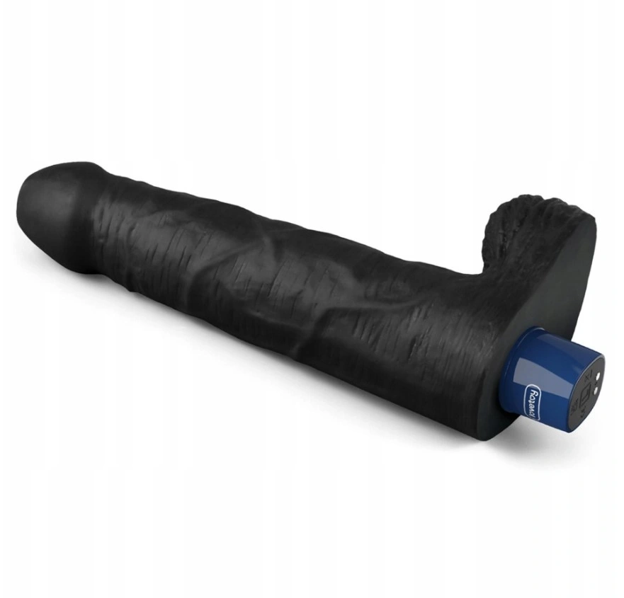 Vibrator Realist REAL SOFTEE,  10 Moduri Vibratii, TPE, Negru, 22.6 cm, #5, Erotic24.ro