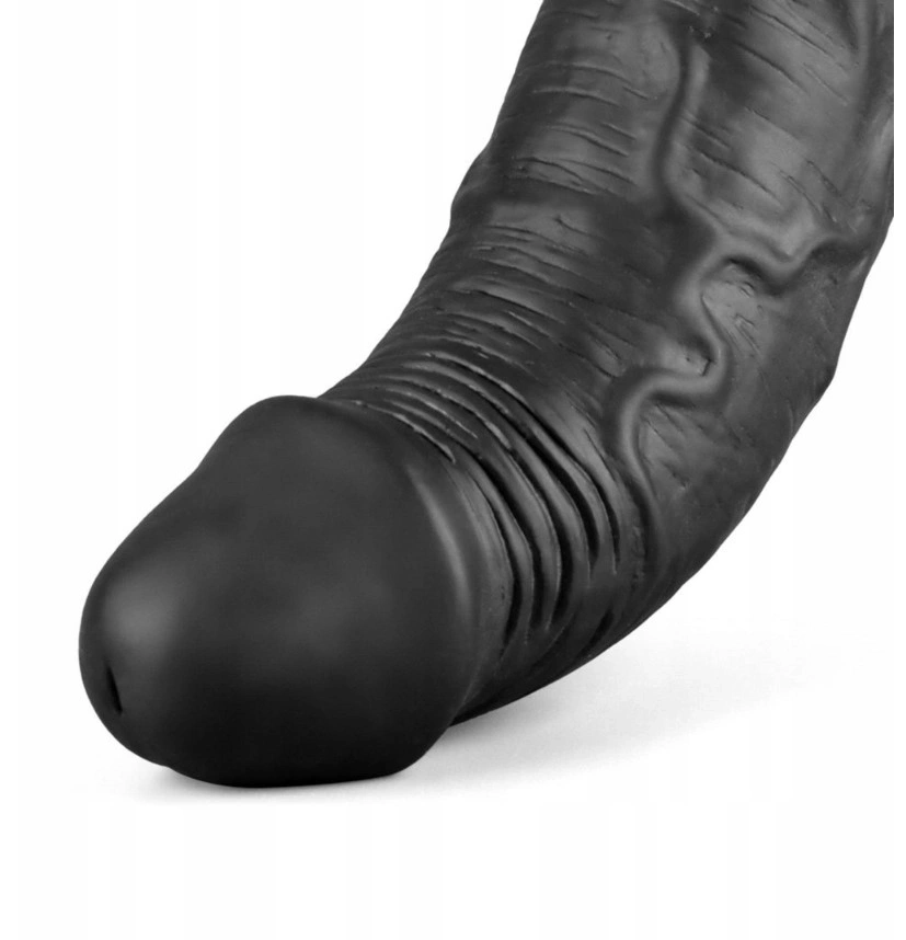 Vibrator Realist REAL SOFTEE,  10 Moduri Vibratii, TPE, Negru, 23.7 cm, #6, Erotic24.ro