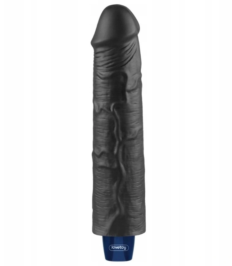 Vibrator Realist REAL SOFTEE,  10 Moduri Vibratii, TPE, Negru, 23.7 cm, #2, Erotic24.ro