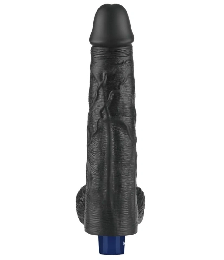 Vibrator Realist REAL SOFTEE,  10 Moduri Vibratii, TPE, Negru, 25.3 cm, #4, Erotic24.ro