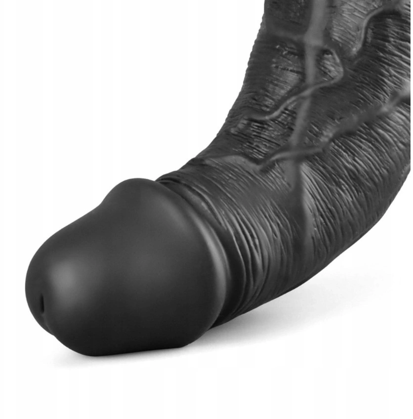 Vibrator Realist REAL SOFTEE,  10 Moduri Vibratii, TPE, Negru, 25.3 cm, #7, Erotic24.ro