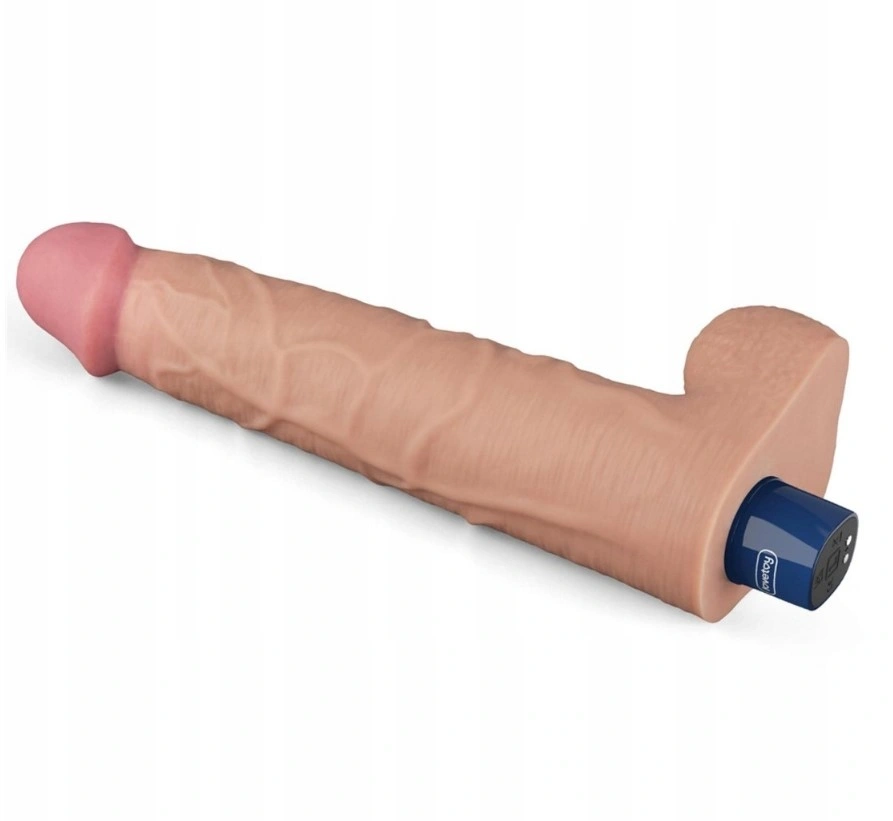 Vibrator Realist REAL SOFTEE,  10 Moduri Vibratii, TPE, Natural, 27.2 cm, #5, Erotic24.ro
