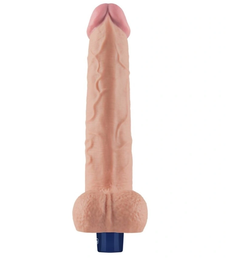 Vibrator Realist REAL SOFTEE,  10 Moduri Vibratii, TPE, Natural, 27.2 cm, #3, Erotic24.ro