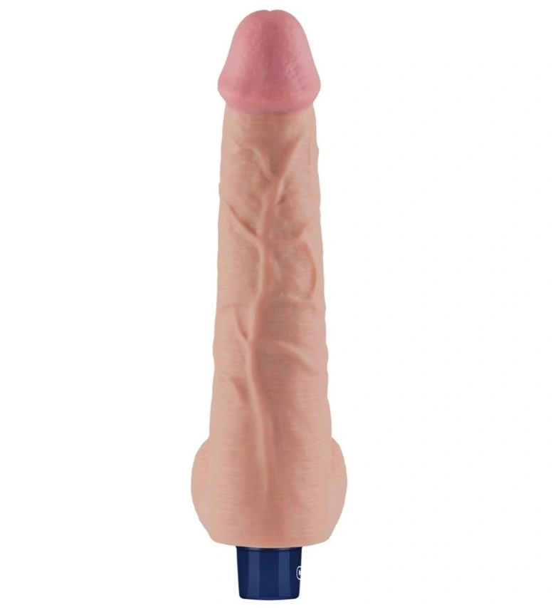 Vibrator Realist REAL SOFTEE,  10 Moduri Vibratii, TPE, Natural, 27.2 cm, #4, Erotic24.ro