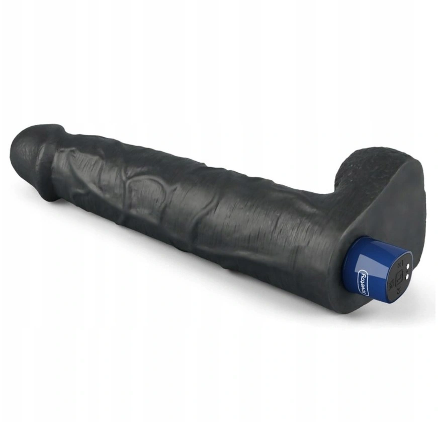 Vibrator Realist REAL SOFTEE,  10 Moduri Vibratii, TPE, Negru, 27.2 cm, #5, Erotic24.ro