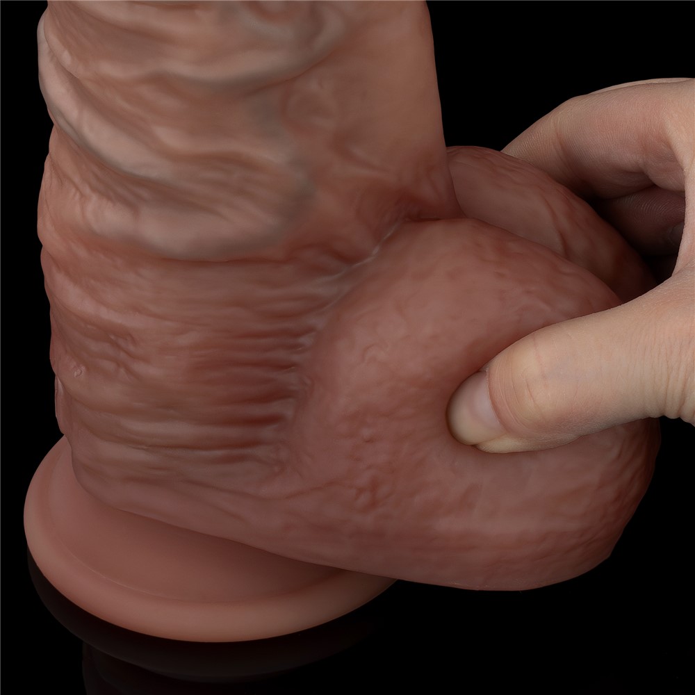 Dildo XXL Nature Cock, Silicon Dubla Densitate, Maro, 27 cm, Nr. 9, Erotic24.ro