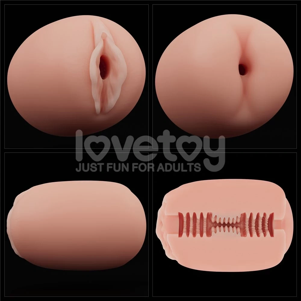 Masturbator Slider Double-Ended Anus si Vagin, TPE, Natural, #2, Erotic24.ro