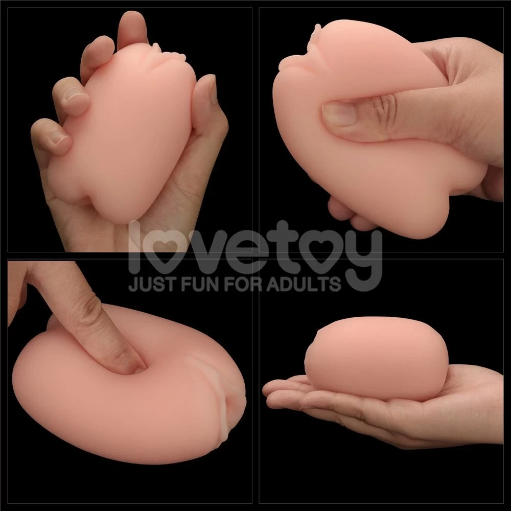 Masturbator Slider Double-Ended Anus si Vagin, TPE, Natural, #4, Erotic24.ro