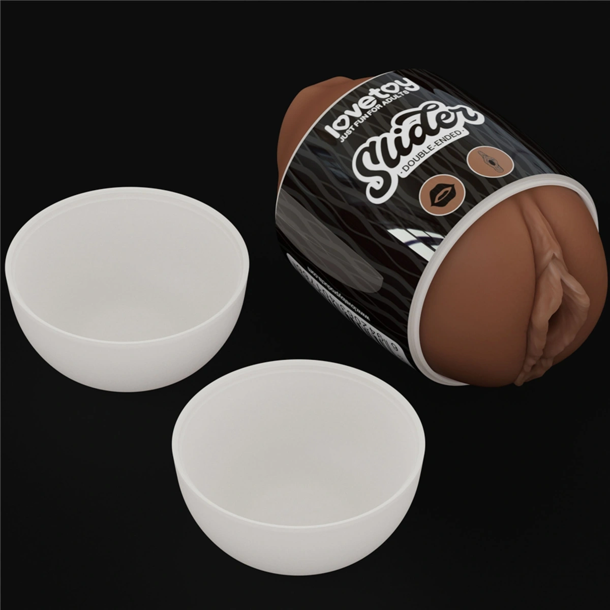 Masturbator Slider Double-Ended Vagin si Gura, TPE, Maro, #12, Erotic24.ro