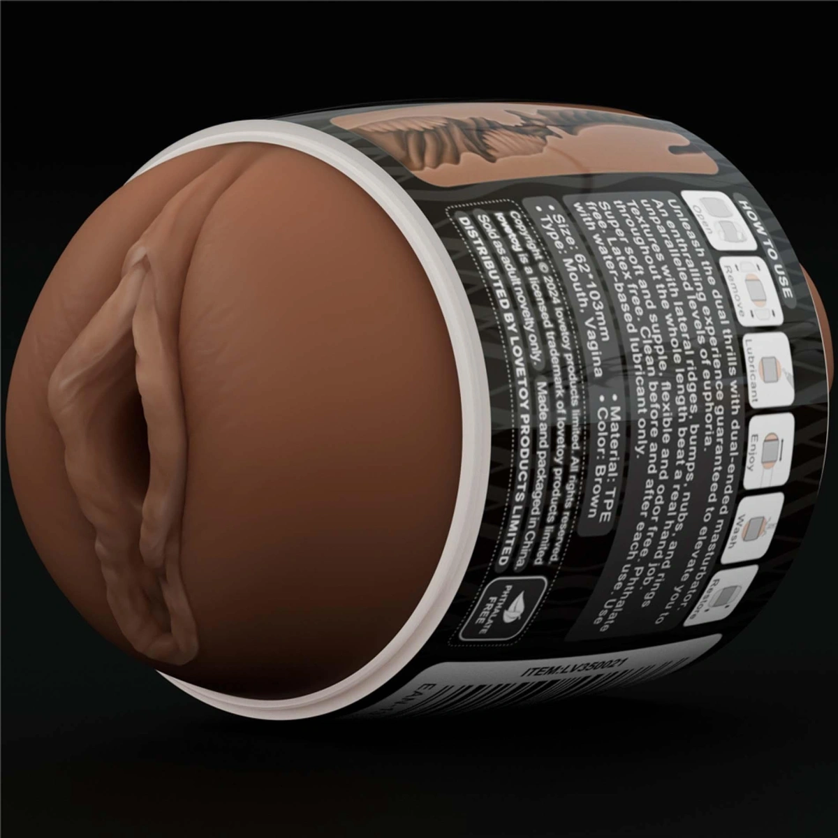 Masturbator Slider Double-Ended Vagin si Gura, TPE, Maro, #13, Erotic24.ro