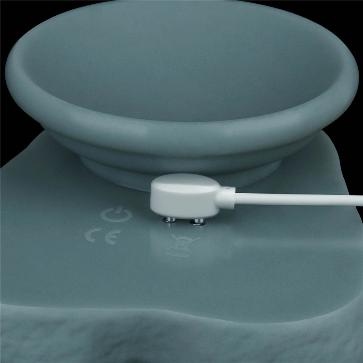 Vibrator Realist Remote Control Thrusting, Silicon Strat Dublu, Albastru Deschis, 27.5 cm, Nr. 14, Erotic24.ro