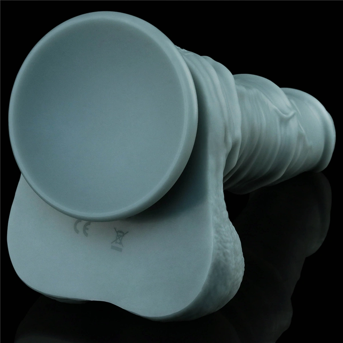 Vibrator Realist Remote Control Thrusting, Silicon Strat Dublu, Albastru Deschis, 27.5 cm, Nr. 8, Erotic24.ro