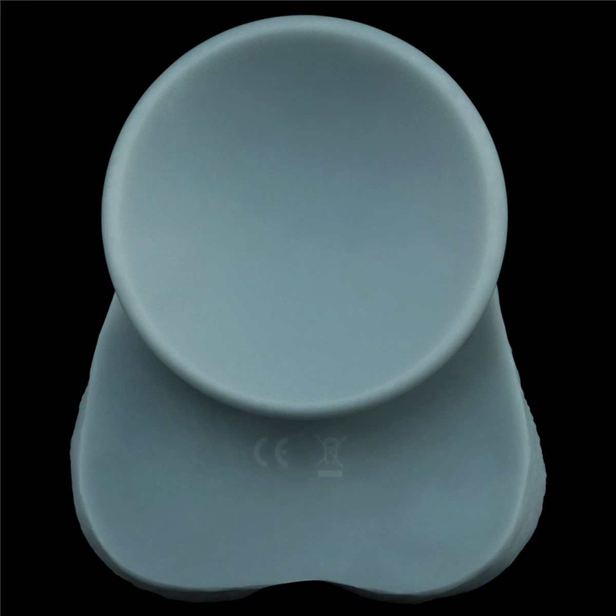 Vibrator Realist Remote Control Thrusting, Silicon Strat Dublu, Albastru Deschis, 27.5 cm, Nr. 7, Erotic24.ro