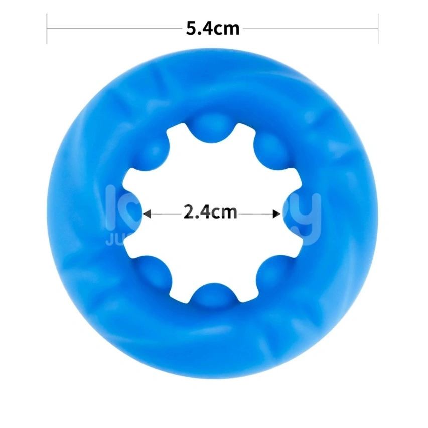 Inel de Penis Pinnacle Ridge Bump Stretcher, Silicon, Albastru, #9, Erotic24.ro