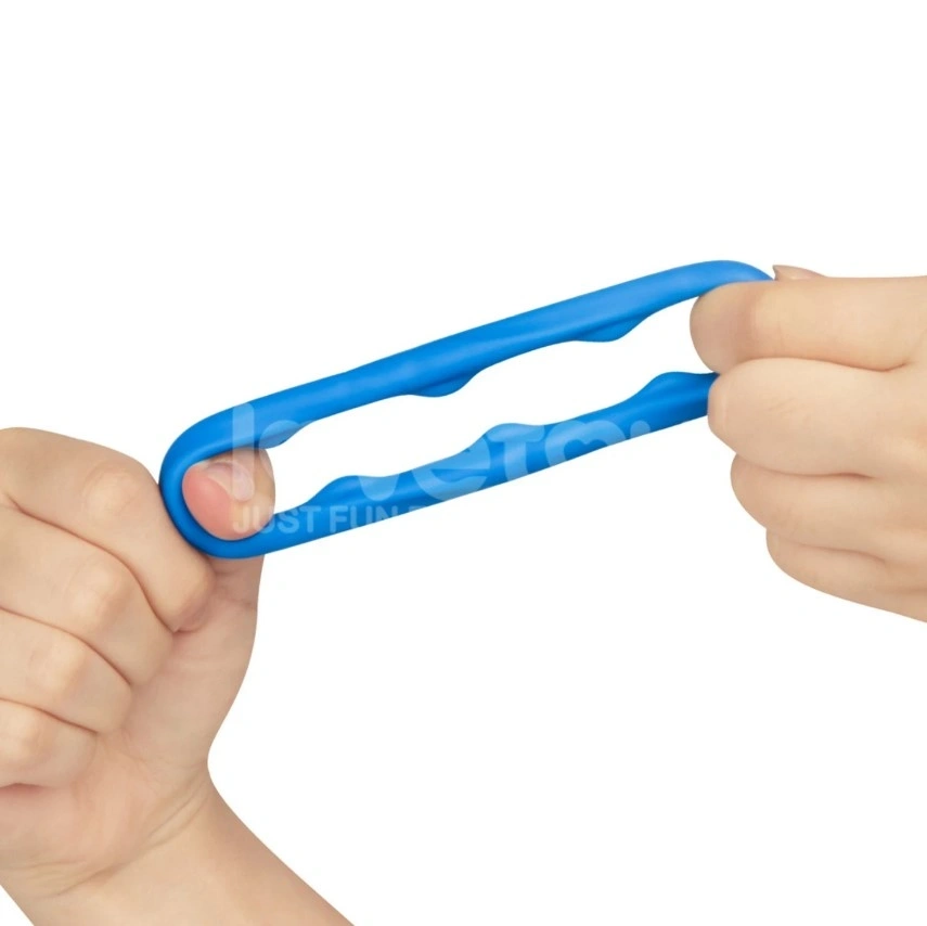 Inel de Penis Pinnacle Ridge Bump Stretcher, Silicon, Albastru, #5, Erotic24.ro