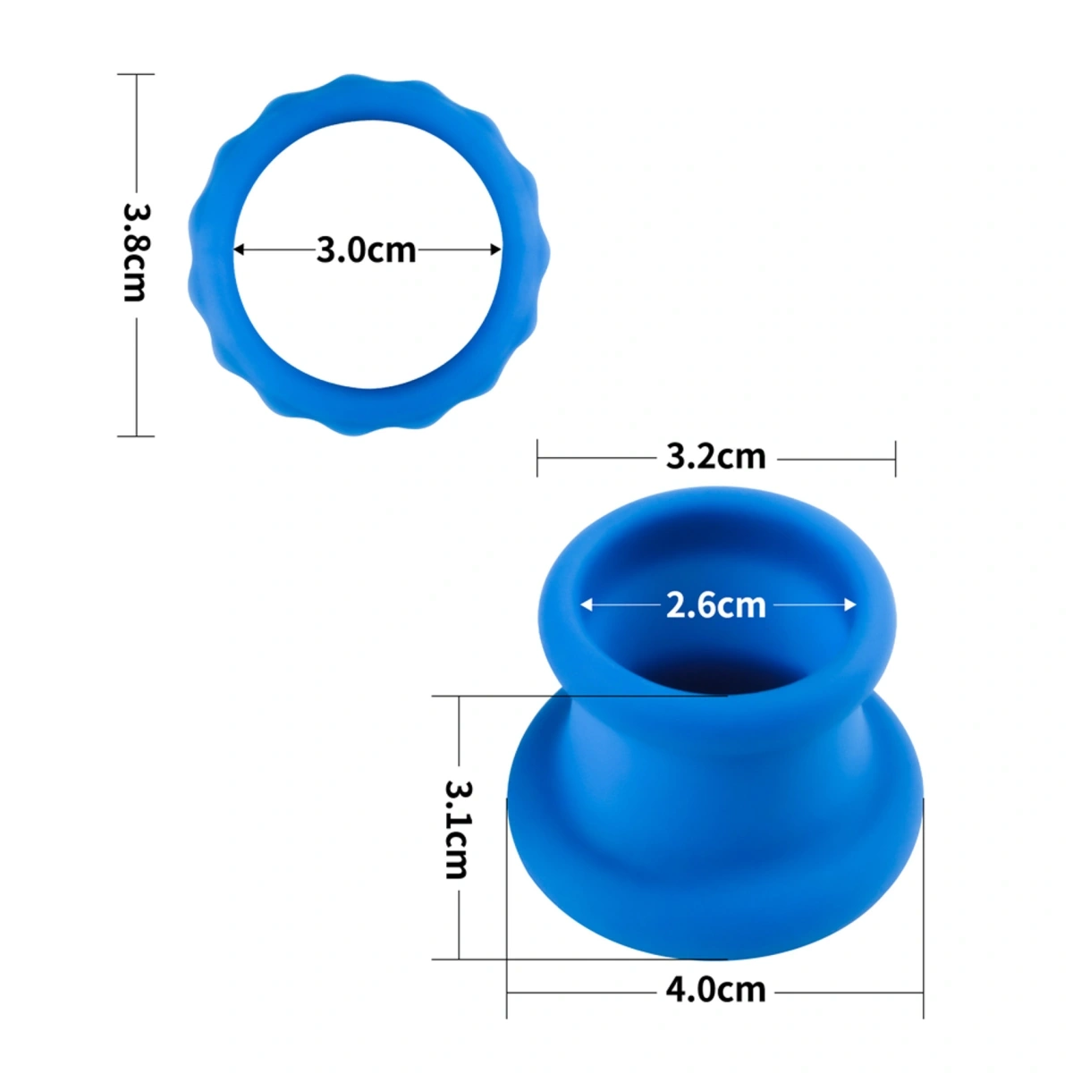 Set 2 Inele de Penis Pinnacle Pro Twin Flex, Silicon, Albastru, Nr. 4, Erotic24.ro