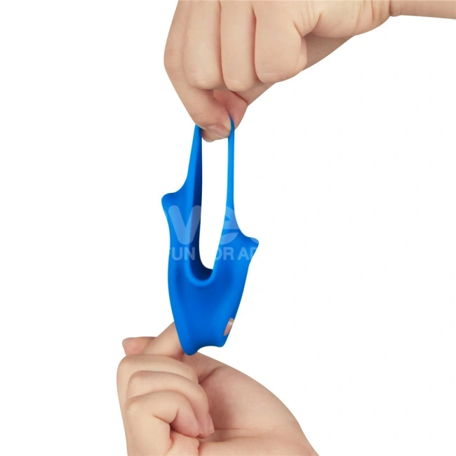 Inel Dublu de Penis Pinnacle Trio Grip Enhancer, Silicon, Albastru, #4, Erotic24.ro