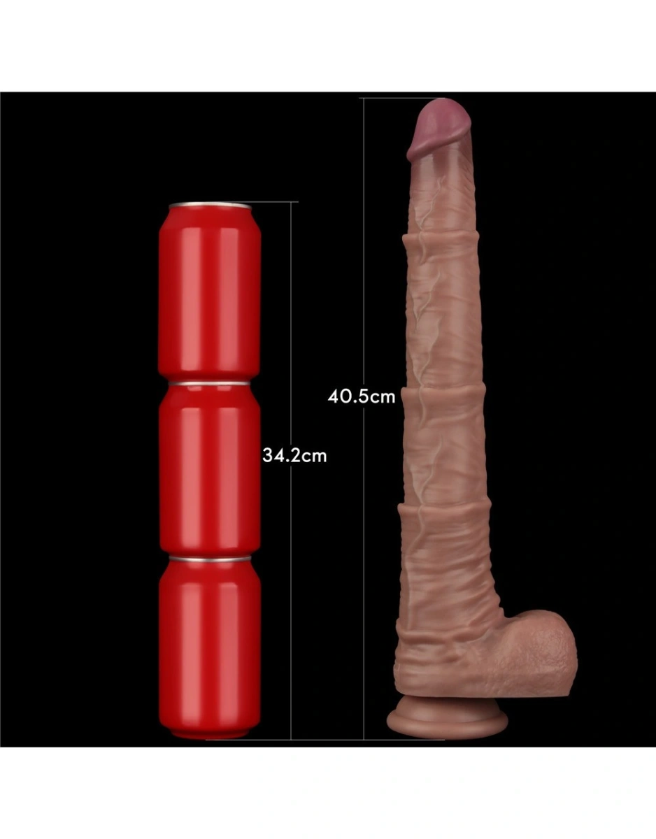 Dildo Realist Bendable Nature Cock XXL, Silicon Dubla Densitate, Natural, 40.5 cm, #10, Erotic24.ro