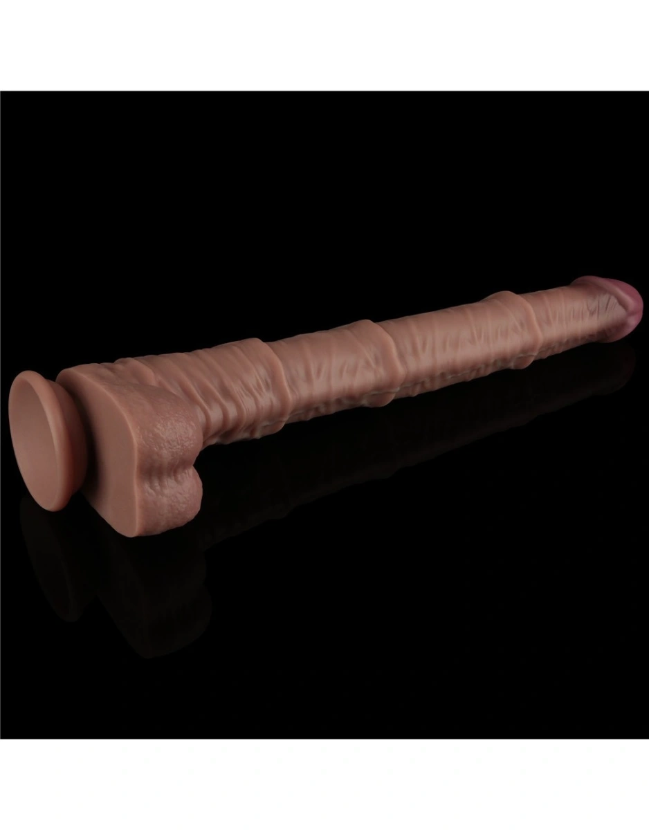 Dildo Realist Bendable Nature Cock XXL, Silicon Dubla Densitate, Natural, 40.5 cm, #5, Erotic24.ro