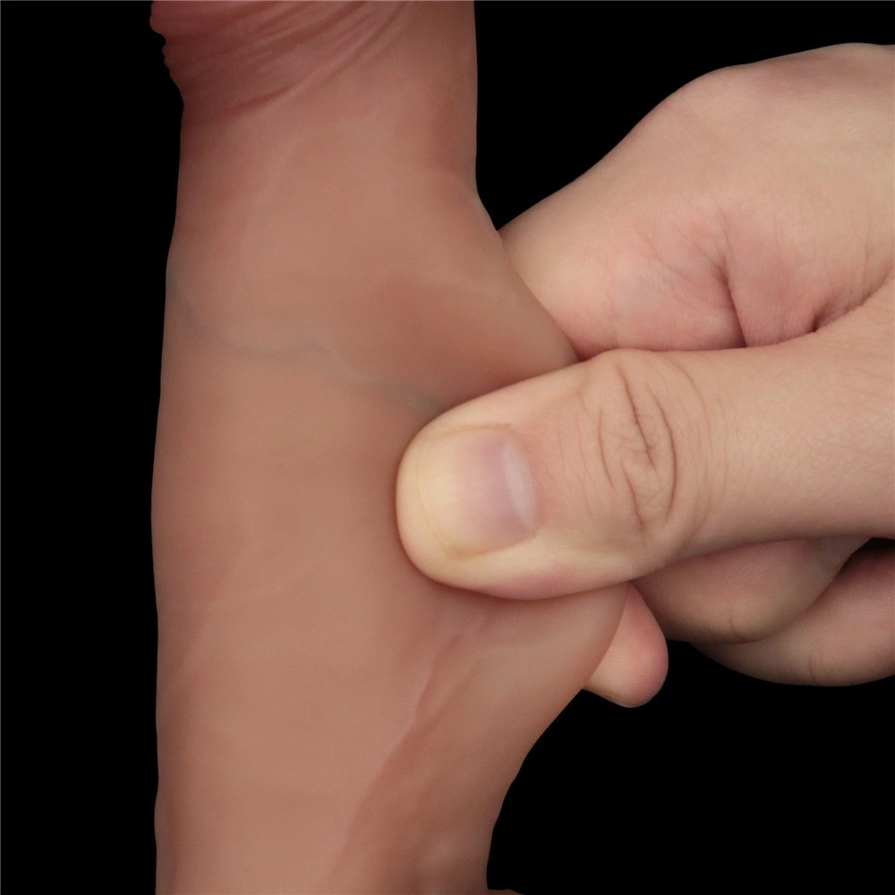 Dildo Realist Sliding-Skin PRO, Silicon Dubla Densitate, Natural, 19.2 cm, #8, Erotic24.ro