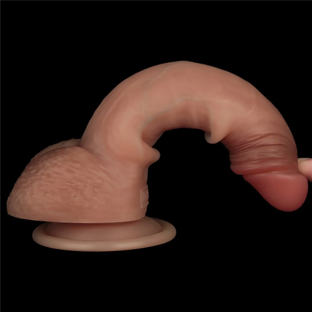 Dildo Realist Sliding-Skin PRO, Silicon Dubla Densitate, Natural, 19.2 cm, #14, Erotic24.ro