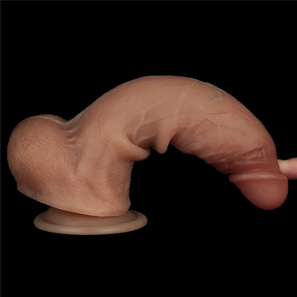 Dildo Realist Sliding-Skin PRO, Silicon Dubla Densitate, Natural, 21.6 cm, #11, Erotic24.ro