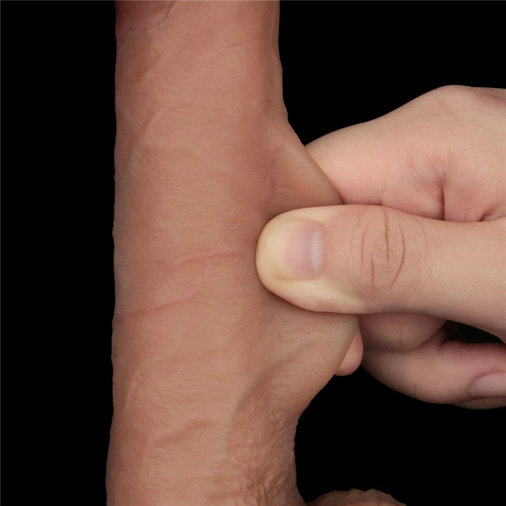 Dildo Realist Sliding-Skin PRO, Silicon Dubla Densitate, Natural, 21.6 cm, Nr. 11, Erotic24.ro