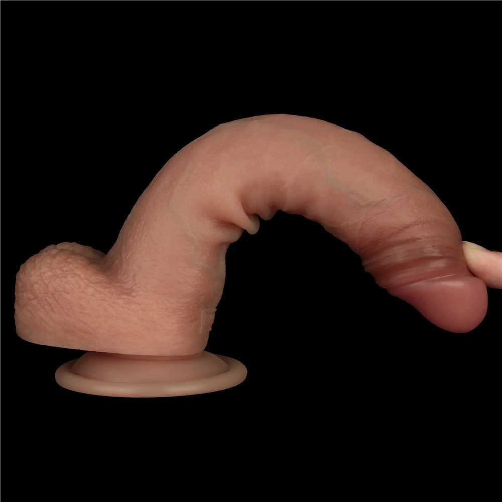 Dildo Realist Sliding-Skin PRO, Silicon Dubla Densitate, Natural, 21.6 cm, Nr. 14, Erotic24.ro