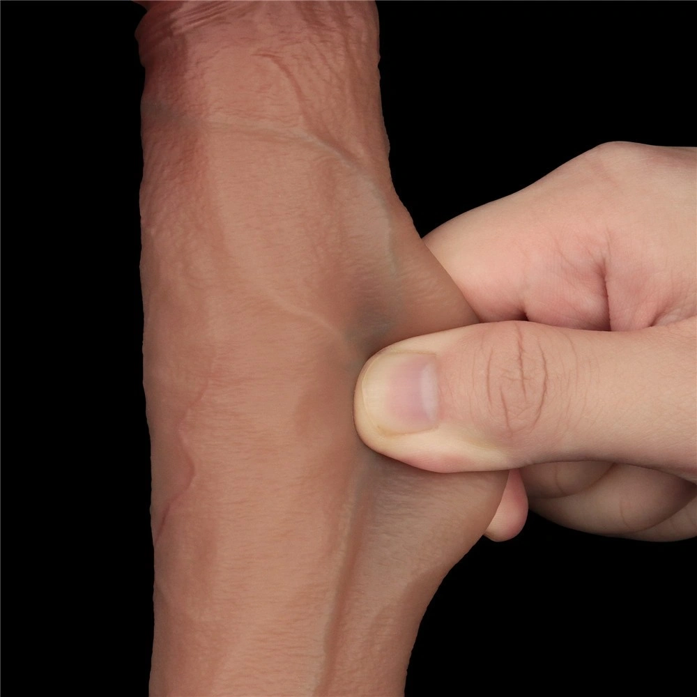 Dildo Realist Sliding-Skin PRO, Silicon Dubla Densitate, Natural, 23.7 cm, #10, Erotic24.ro