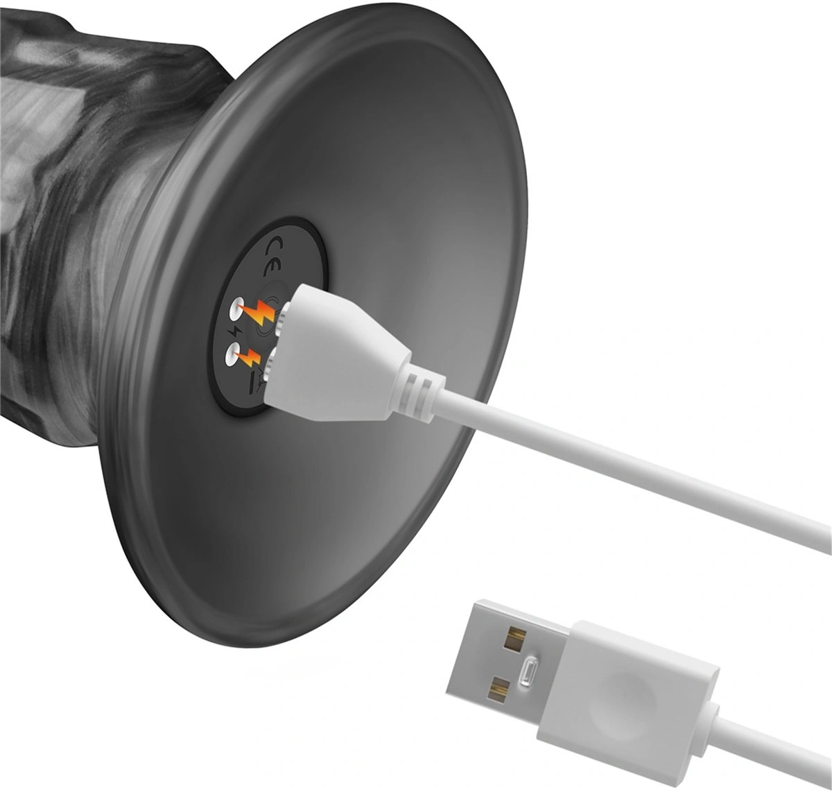 Vibrator King Sized Vibrax Slider 10 Moduri Vibratii, PVC, USB, Argintiu, 37 cm, Nr. 4, Erotic24.ro