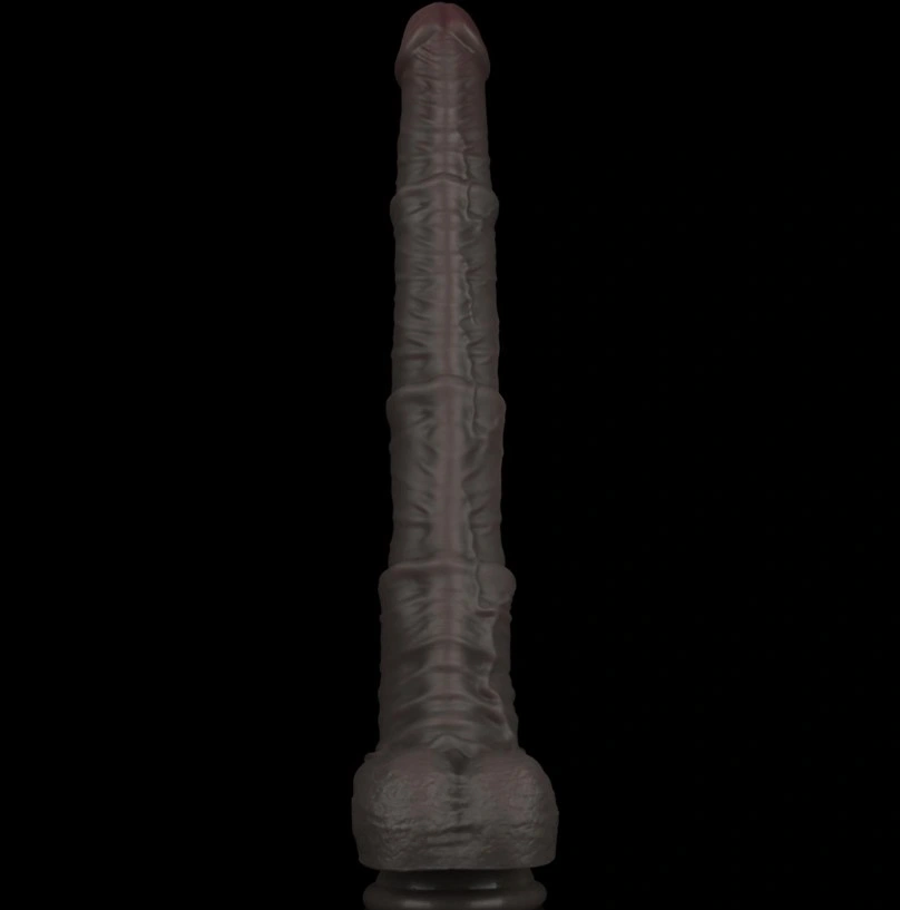 Dildo Realist Bendable Nature Cock XXL, Silicon Dubla Densitate, Maro, 40.5 cm, #4, Erotic24.ro